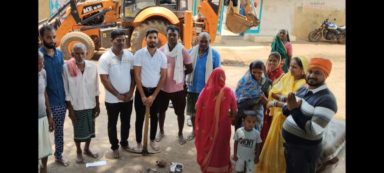 ग्राम पंचायत अवेली में सीसी सड़क निर्माण के लिए भूमिपूजन