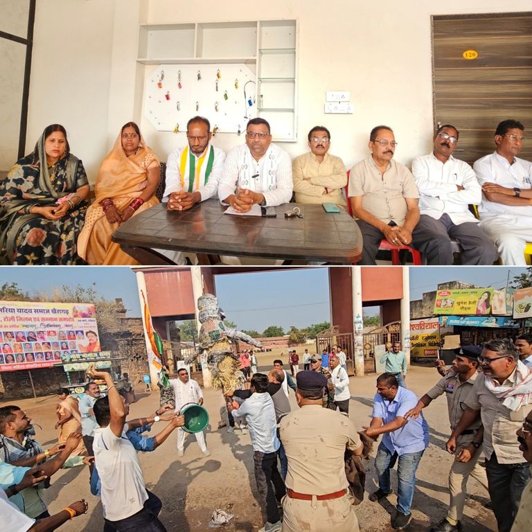 सिलेंडर की 'आग' और अफीम की 'खेती': खैरागढ़ में सड़क पर उतरी कांग्रेस, भाजपाइयों के 'अच्छे दिन' पर उठाए सवाल